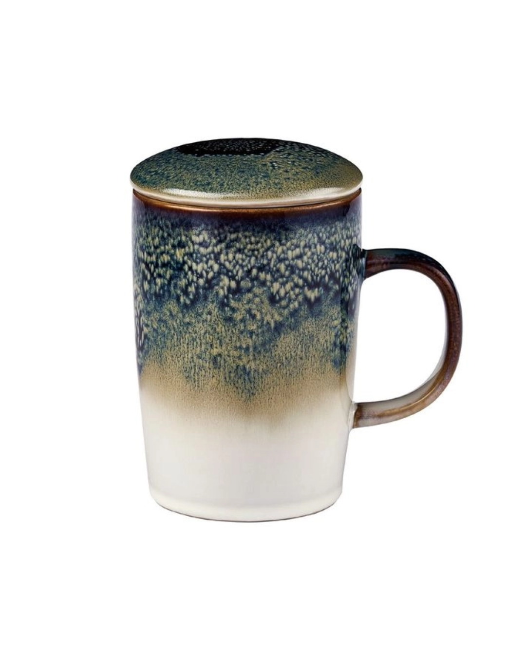 16 oz Crackle Glaze Tea Infuser Mug Set (Himalayan Pine)