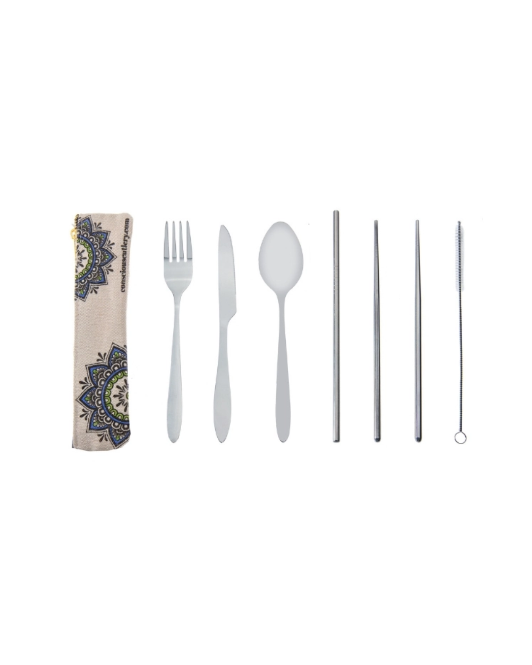 7-Piece Travel Cutlery Set with Pouch